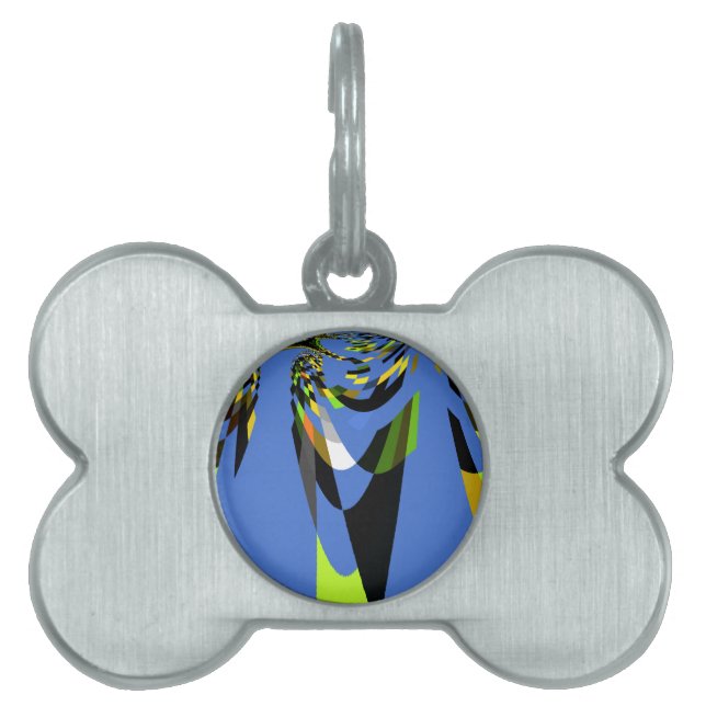 Snygg, blå, sömlös vektor, underbar konst ID-bricka husdjur (Framsidan)