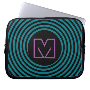 Snygg blå spiral virvelmonogram laptop fodral