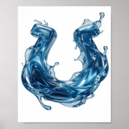 Snygg blå VATTENSTänk Djärv Design Poster