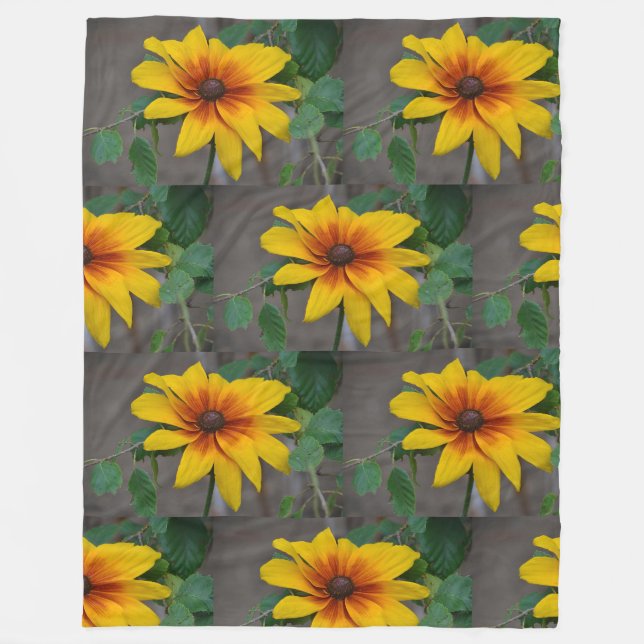 Snygg Black-eyed Susan Fleecefilt (Framsidan)