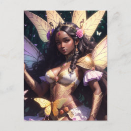 Snygg Black Girl-drottning med Mörk Skin Vykort