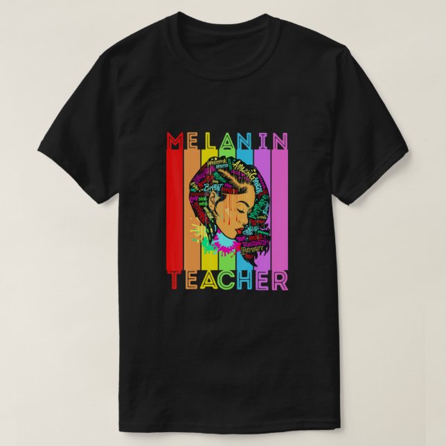 Snygg Black Girl Magic Melanin Poppin School T T Shirt (Design framsida)