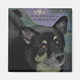 Snygg Black Hund Ögon Magnet