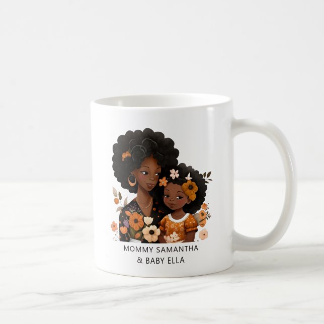 Snygg Black Mamma och Dotter (16) Kaffemugg (Höger)
