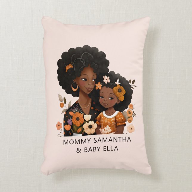 Snygg Black Mamma och Dotter (16) Prydnadskudde (Framsidan(Vertikal))