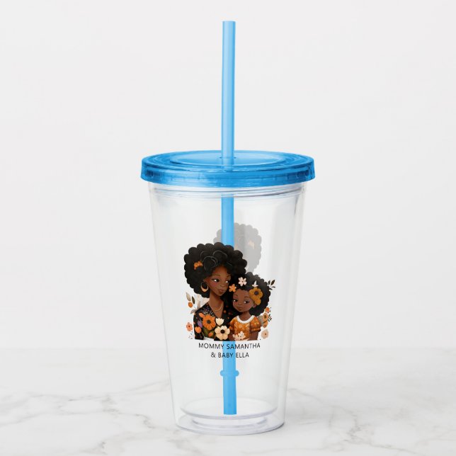 Snygg Black Mamma och Dotter (16) Take Away Mugg (Framsida)