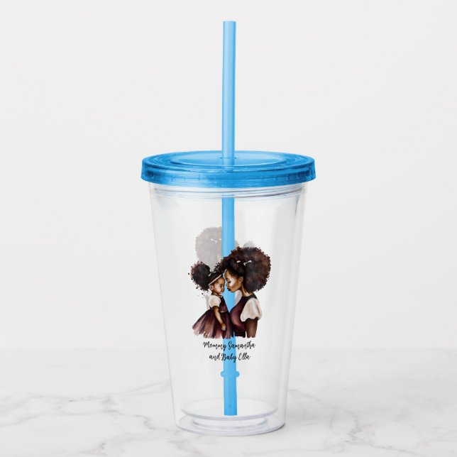 Snygg Black Mamma och Dotter (24) Take Away Mugg (Framsida)