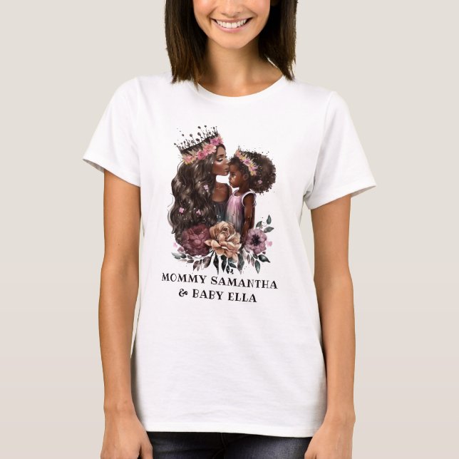 Snygg Black Mamma och Dotter (3) T Shirt (Framsida)
