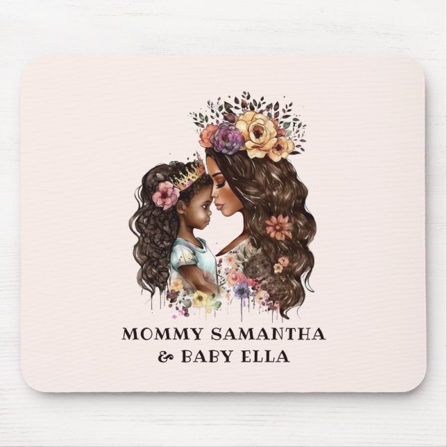 Snygg Black Mamma och Dotter (4) Musmatta (Framsidan)