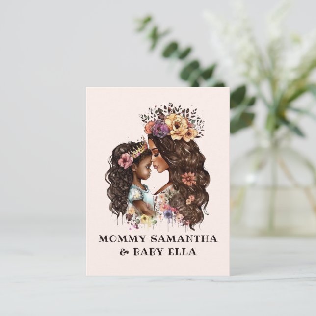 Snygg Black Mamma och Dotter (4) Vykort (Stående Fram)