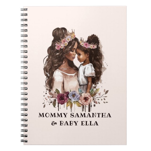 Snygg Black Mamma och Dotter (5) Anteckningsbok (Framsidan)