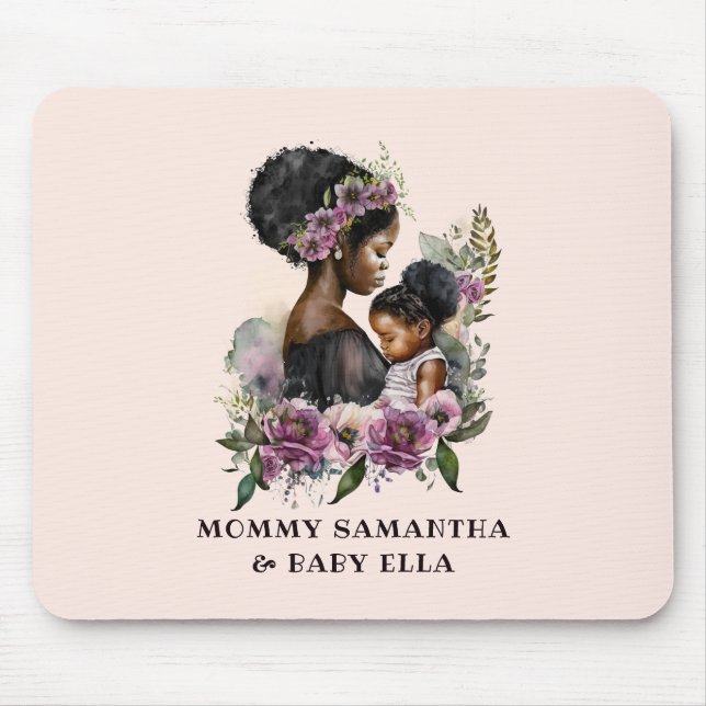 Snygg Black Mamma och Dotter (6) Musmatta (Framsidan)
