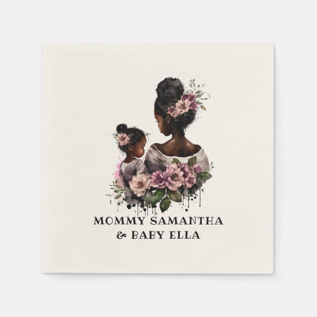Snygg Black Mamma och Dotter (7) Pappersservett (Framsidan)
