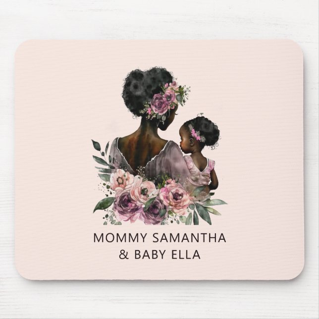 Snygg Black Mamma och Dotter (8) Musmatta (Framsidan)
