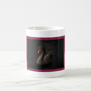 Snygg Black Svan med en ljusröd fläck Kaffemugg