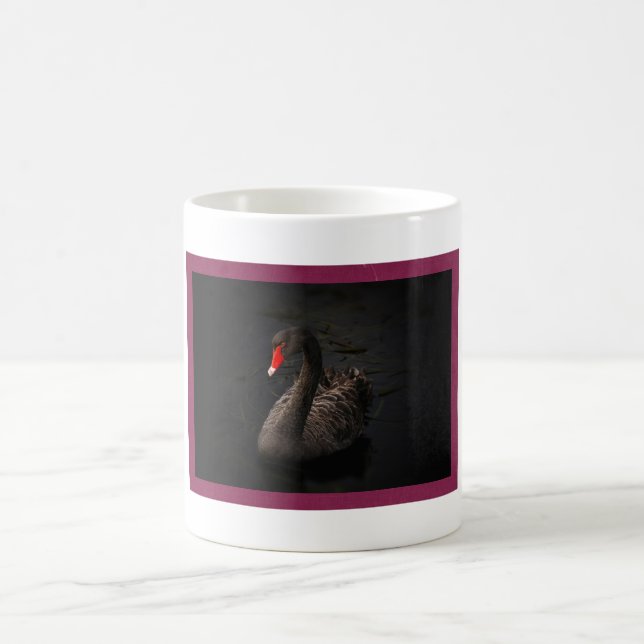 Snygg Black Svan med en ljusröd fläck Kaffemugg (Center)