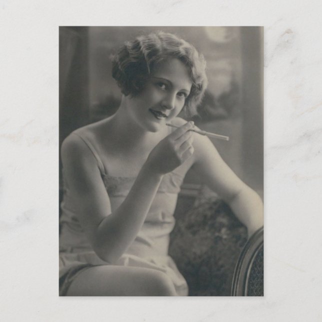 Snygg blixtflicka från 1920 vykort (Framsida)