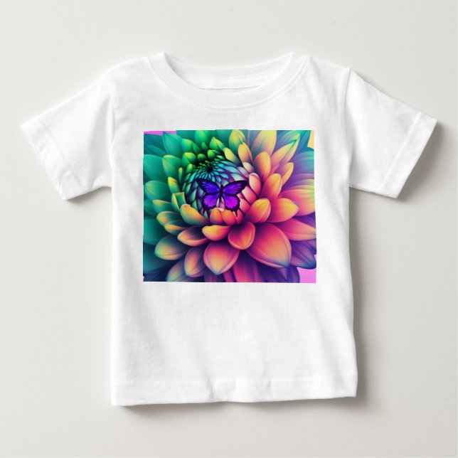 Snygg blomma t shirt (Framsida)