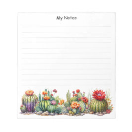 Snygg Blommar Cacti Anteckningsblock