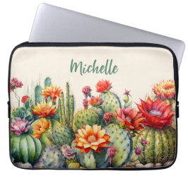 Snygg Blommar Cacti Laptop Fodral