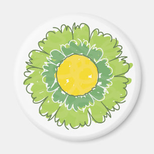 Snygg Blommar Magnet - Grönt
