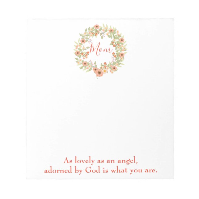 Snygg blommigt-andedräkt mamma anteckningsblock (Framsida)