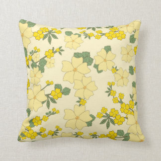 Snygg blommigt av gult kudde