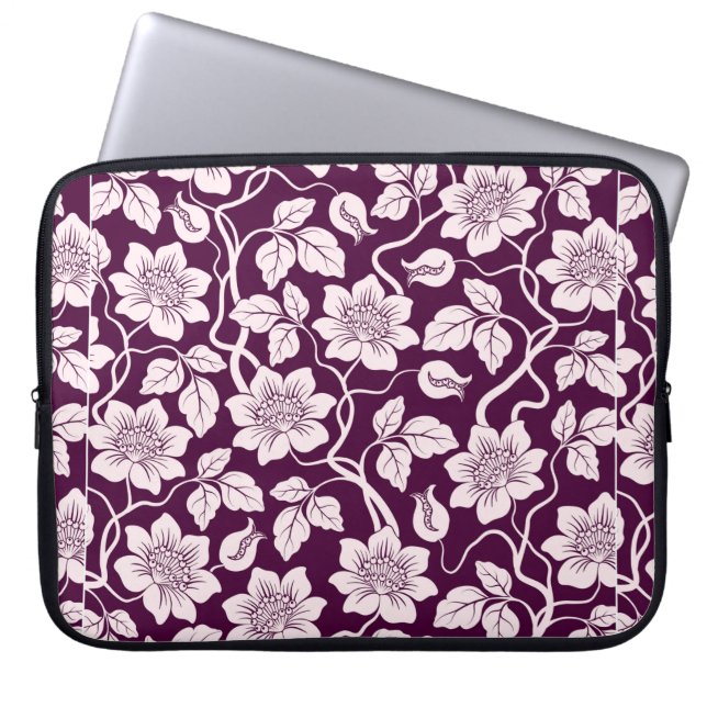 Snygg Blommigt - bakgrund Laptop Fodral (Framsidan)