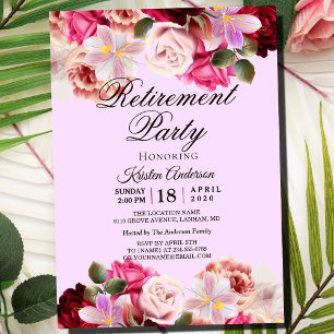 Snygg Blommigt Bouquet Pension Party Inbjudningar