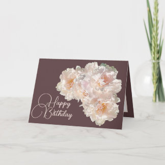 Snygg Blommigt Bouquet Rosa Peonies Birthday Kort