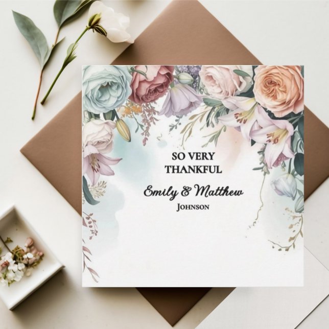 Snygg Blommigt Bouquet - tack för ditt kort (Skapare uppladdad)