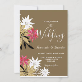 Snygg Blommigt Bröllop Inbjudningar