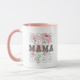 Snygg blommigt Chef mamma l Modern rosa Mugg