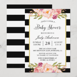 Snygg Blommigt Deor Modern Rand Baby Shower Inbjudningar