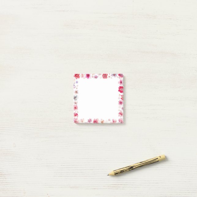 Snygg Blommigt efter IT-anteckningar Post-it Block (På skrivbordet)