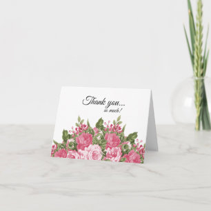 Snygg Blommigt för Rosa Diy Ord Tack Kort