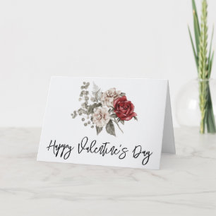 Snygg Blommigt från Off-White & Röd ros Valentine Kort