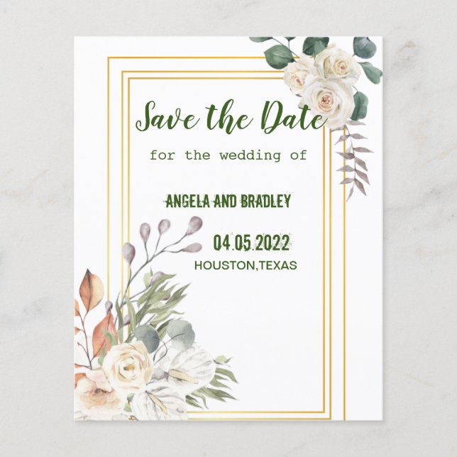 Snygg blommigt guld flygblad (Framsidan)