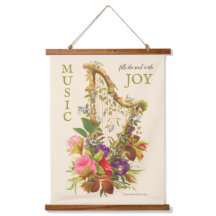 Snygg blommigt-harp Musikcitat CC1218