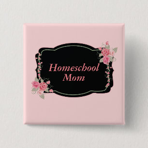 Snygg Blommigt Homeschool Mamma Knapp