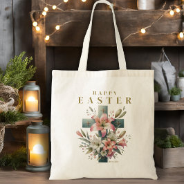 Snygg Blommigt Kor Glad påsk Christian Tygkasse