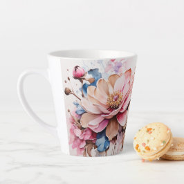 Snygg Blommigt Latte Mugg