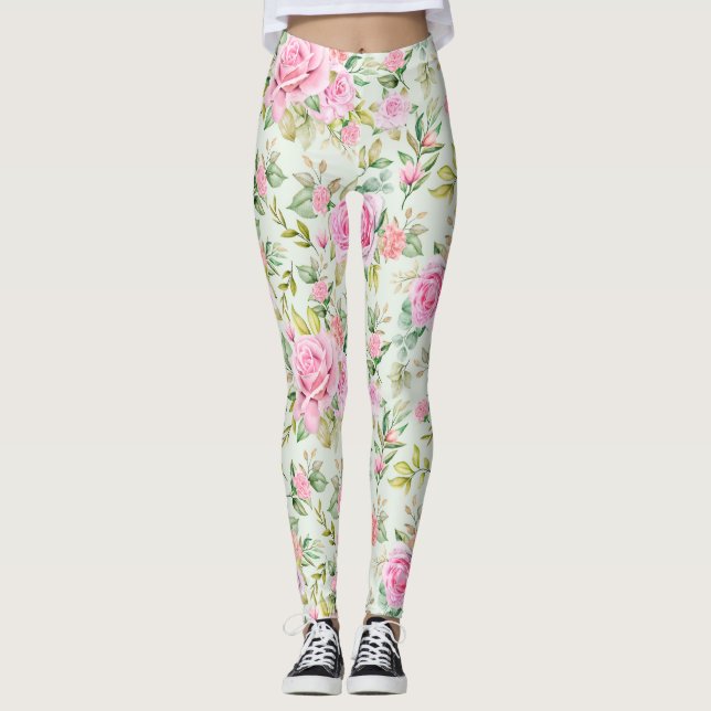 Snygg Blommigt Leggings (Framsida)