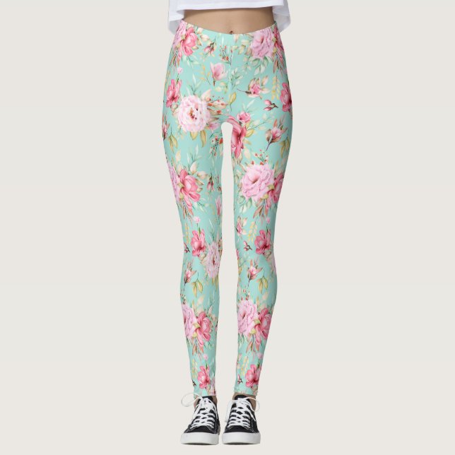 Snygg Blommigt Leggings (Framsida)