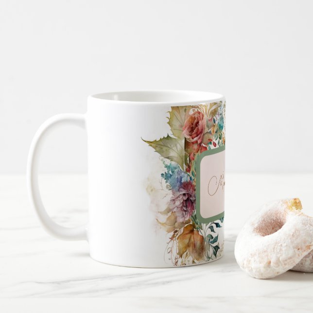 Snygg Blommigt Mors dag Kaffemugg (Med munk)