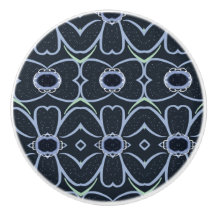 Snygg Blommigt Navy Cabinet pull