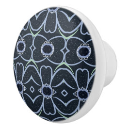 Snygg Blommigt Navy Cabinet pull Knopp