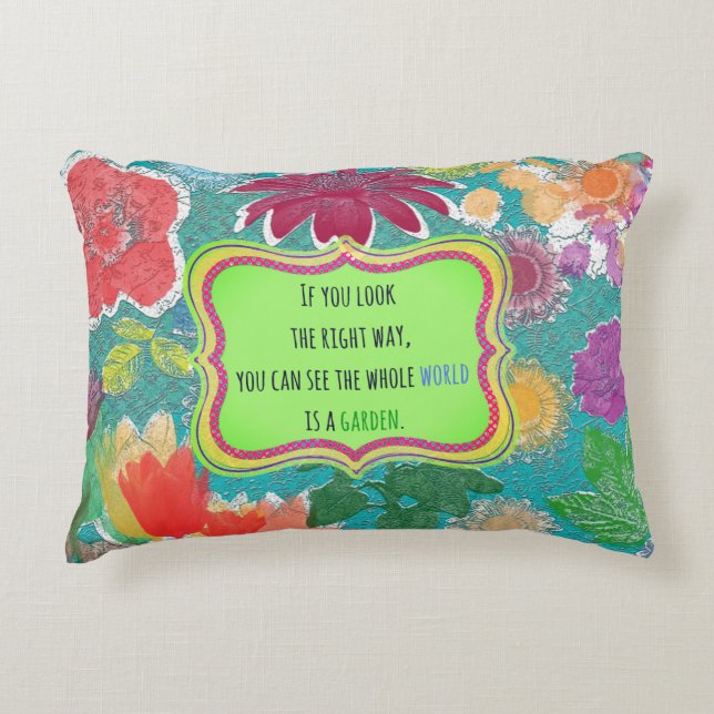 Snygg Blommigt Pillow Prydnadskudde (Framsidan)