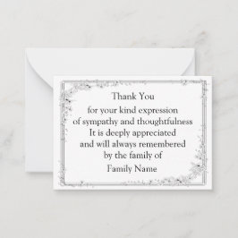 Snygg Blommigt Ram - tackkort Anteckningskort