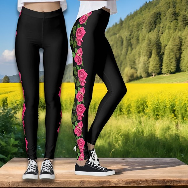 Snygg blommigt rosa ros bloom Leggings (Skapare uppladdad)